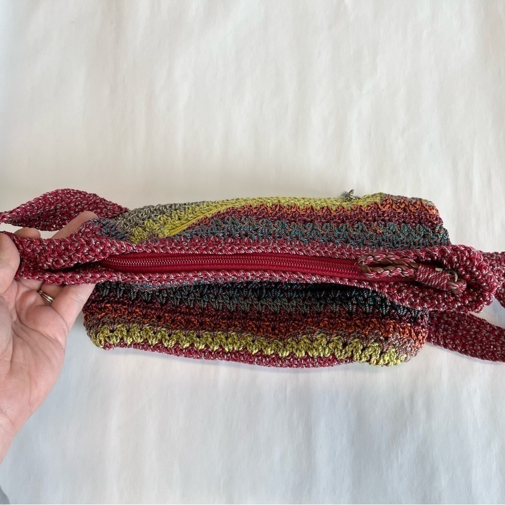 The SAK crochet shoulder bag purse red green orange Boho Hippie chic casual Y2K - Picture 9 of 9